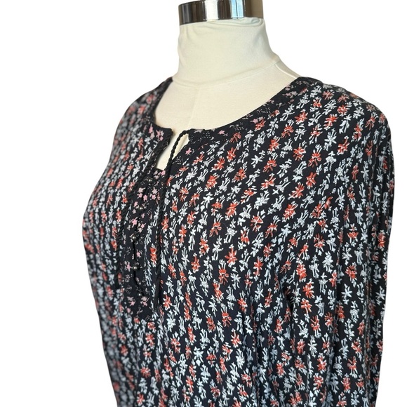 Ulla Popken Womens Plus Boho Top 20/22 Bohemian Flowy Peasant Festival Neutral - Picture 2 of 12